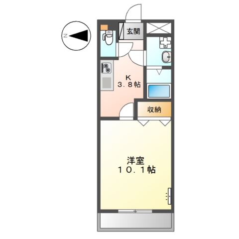ピュア　プリミエール405号室 間取