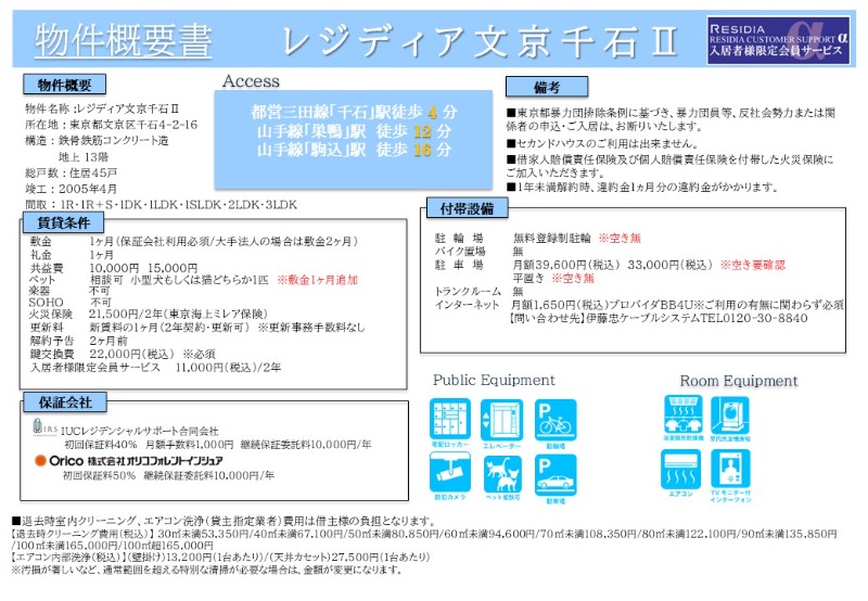 レジディア文京千石Ⅱ4階 部屋その他