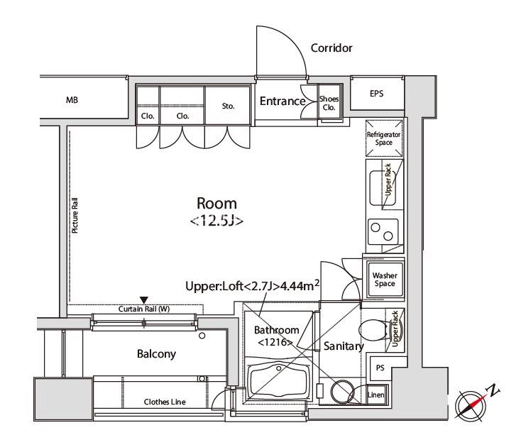 カスタリア目黒かむろ坂14階 間取