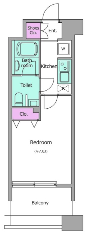 レジディア島津山8階 間取り