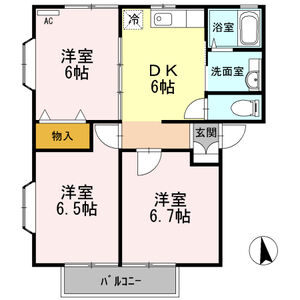 サンライズC号室 間取