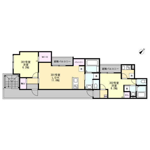 ベイルーム湘南藤沢302号室 間取