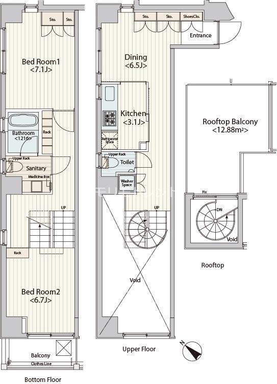 カスタリア八丁堀10階 間取
