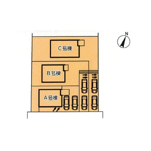 柏市十余二戸建C棟 駐車場
