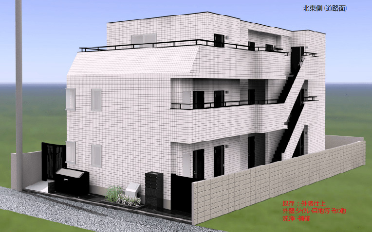 カーサ南台101号室 外観パース