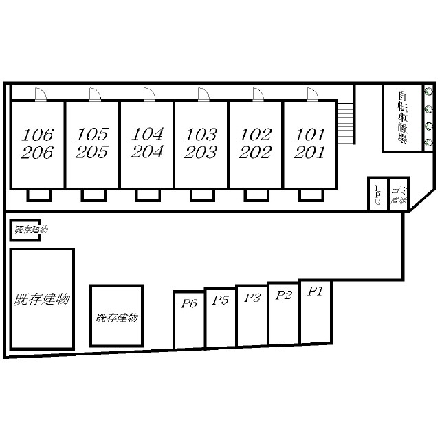 アムール Mize206号室 外観