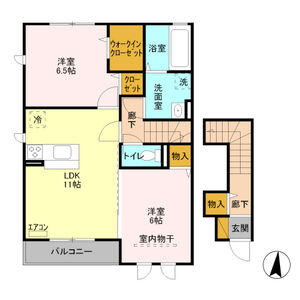 ベルクリア城南　B201号室 間取