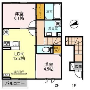 グリーンパティオ206号室 間取