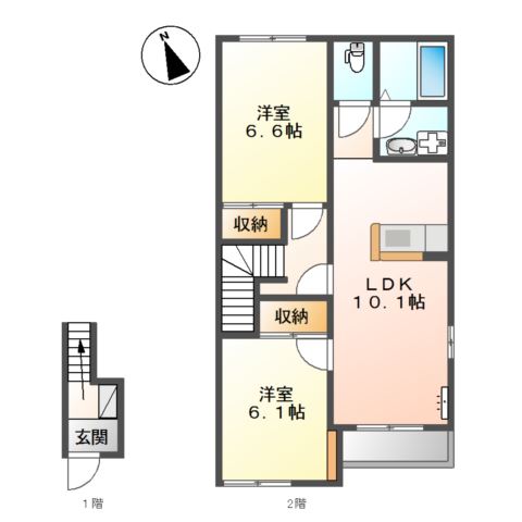 マノリアⅡ203号室 間取