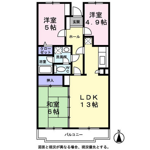 ヴェルジュ三家向0403号室 間取り図