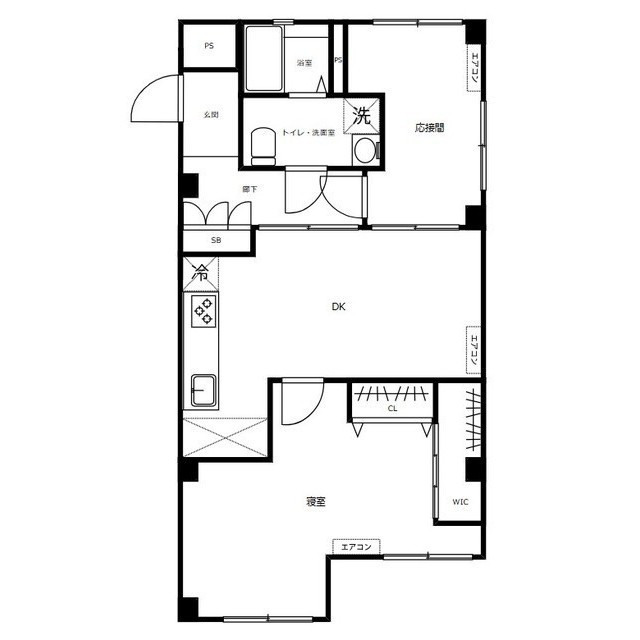 麻布コーポラス402号室 間取