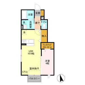 セジュールアン ラビ101号室 間取