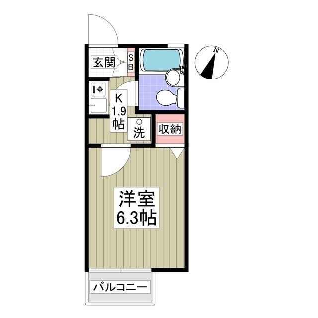 大道坂ハイツ203号室 間取