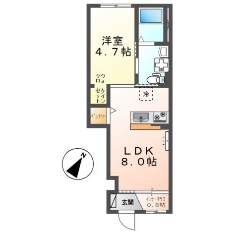 キャトルセゾン105号室 間取