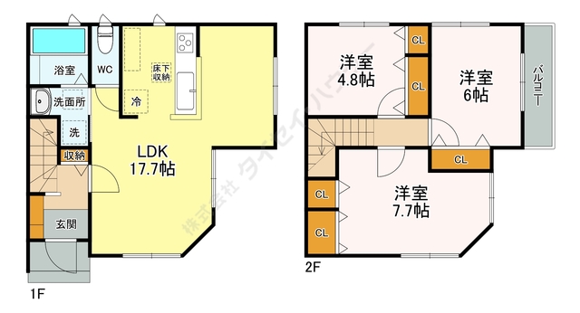 パークサイドC号室 間取
