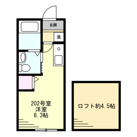 ブランシェ永田南202号室 間取