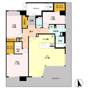ロイヤルパークス若葉台1401号室 間取