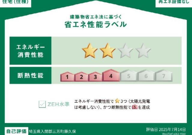 ルナ・ソレイユ 省エネ性能ラベル