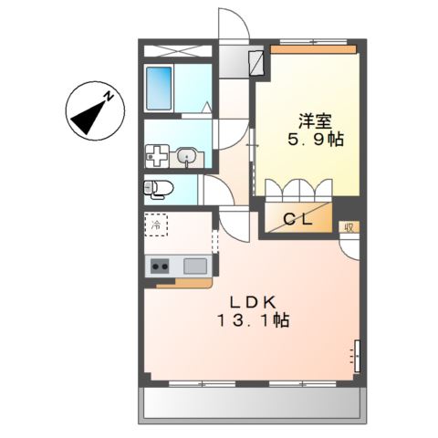 ヴァンベール105号室 間取