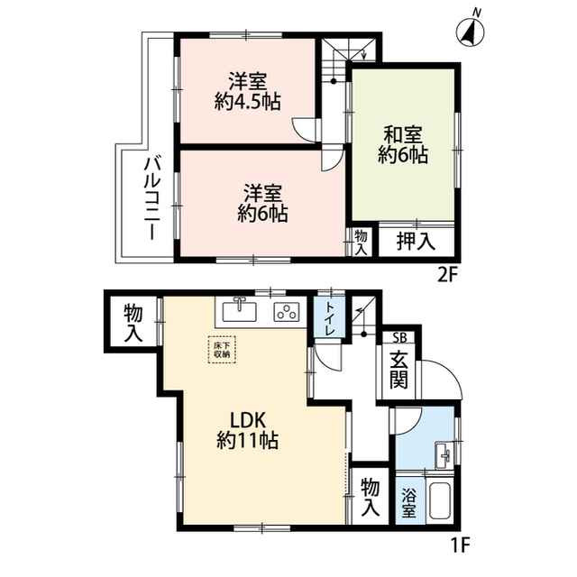 和ケ原2丁目貸家1号室 間取
