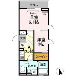 グランメール聖蹟101号室 間取
