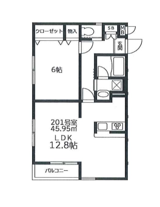 ビューパレス富士見ヶ丘B棟2階 間取