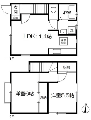 小田原市南町４丁目戸建1階 間取