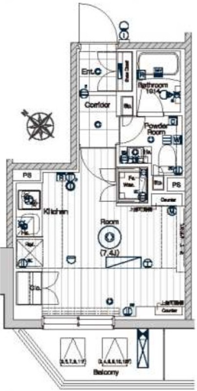 メイクスデザイン芝公園5階 間取