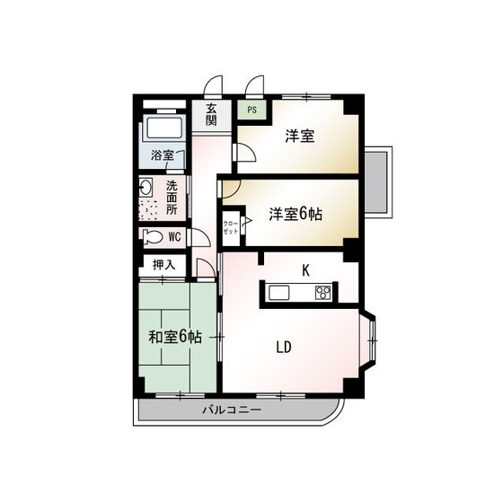 ローズパレス202号室 間取
