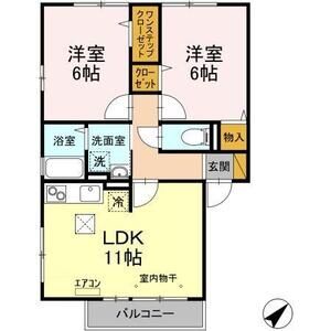 エクセルパーク　B棟101号室 間取