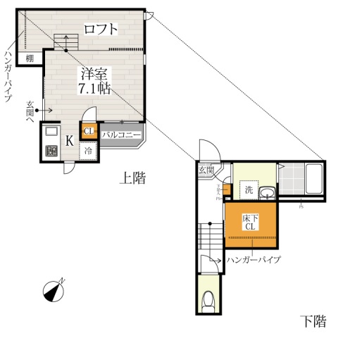 ＣＢ東川口フローラ2階 間取