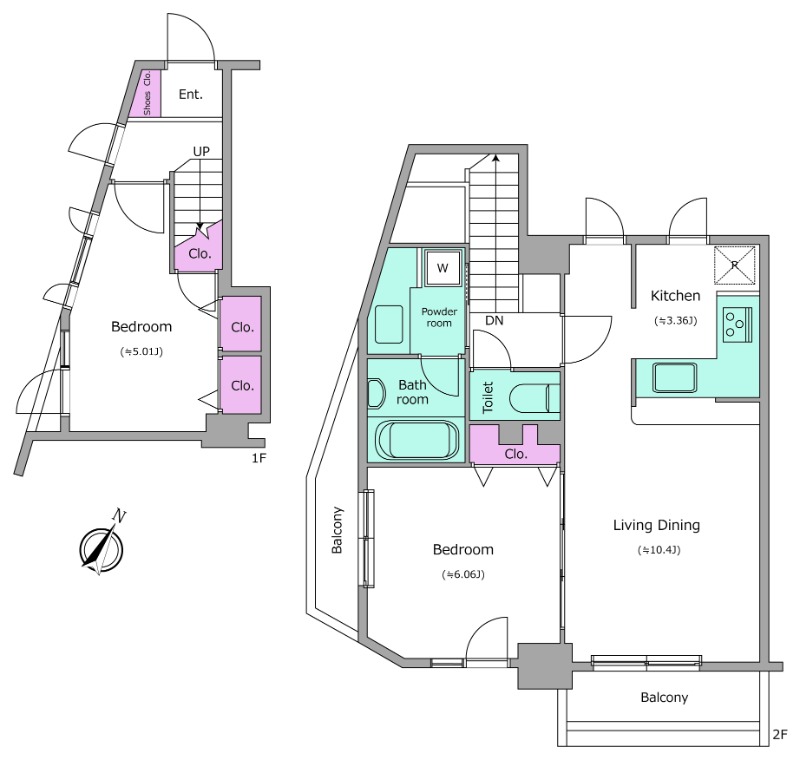 レジディア三軒茶屋Ⅱ7階 間取