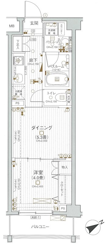 ＡＸＡＳ菊名ＬＲ2階 間取図