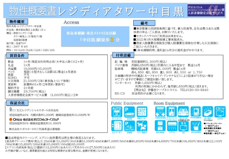 レジディアタワー中目黒14階 部屋その他