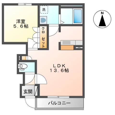 plaisir　（プレジール）102号室 間取