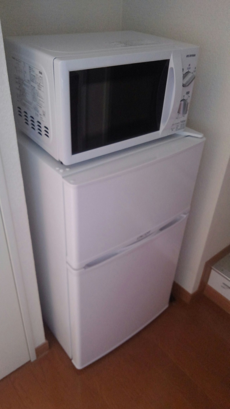 レオパレスＲｙｏｕ202号室 冷蔵庫と電子レンジになります。