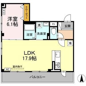 サンブルーム湘南301号室 間取