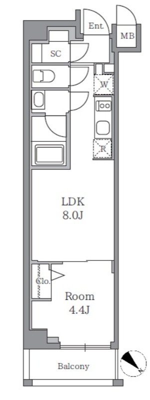 プロスタイルウェルス豊洲イースト6階 間取