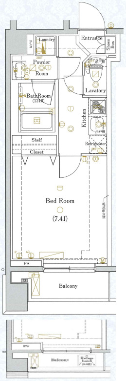 DIPS日暮里2301号室 間取