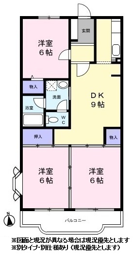 クレール二俣川0105号室 ※図面と現況が異なる場合は現況優先とします
