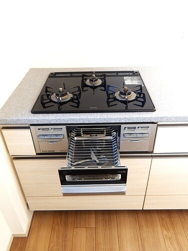 ライオンズ武蔵浦和ブライトフォート コンロ、グリル　※2025年10月撮影