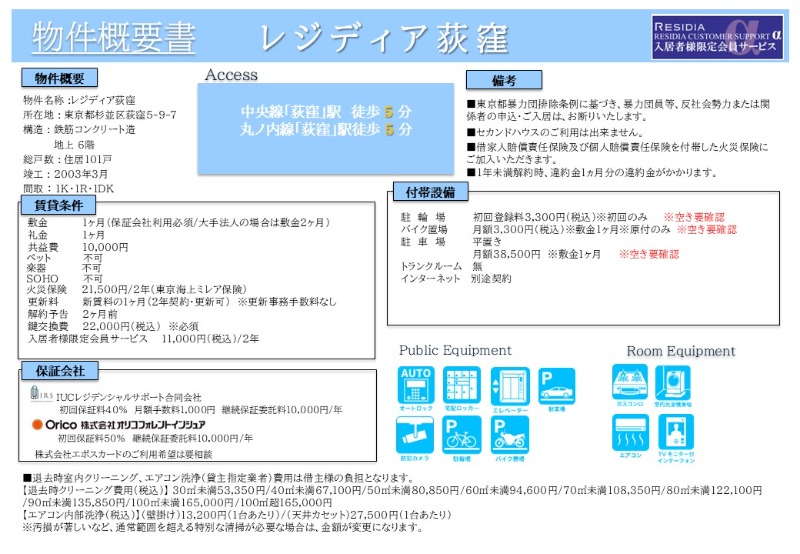 レジディア荻窪3階 部屋その他