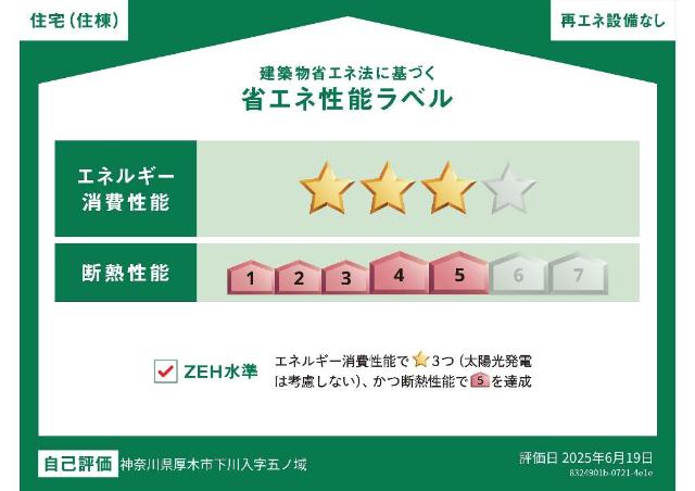 厚木市下川入新築アパート202号室 省エネ性能ラベル