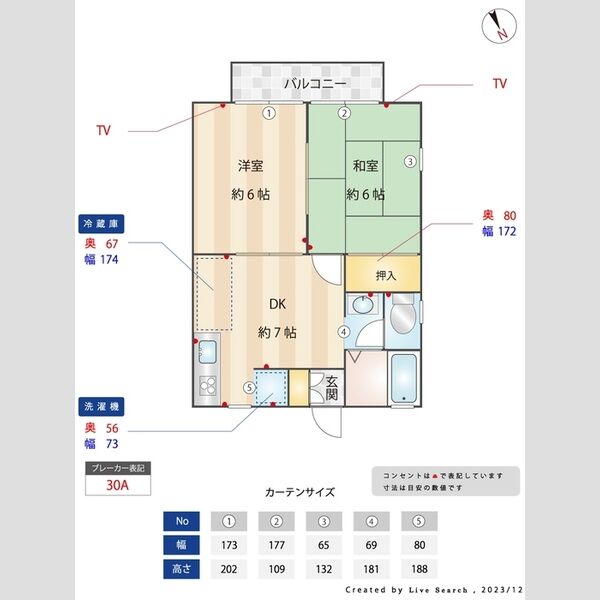 グリーンハイツ　C203号室 間取り図