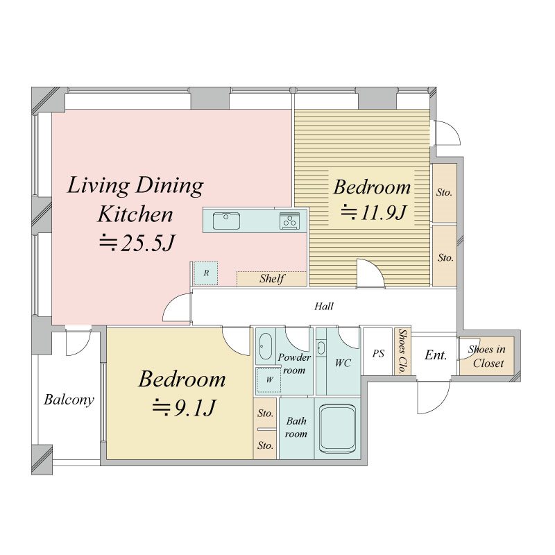 レジディアタワー麻布十番20階 間取り