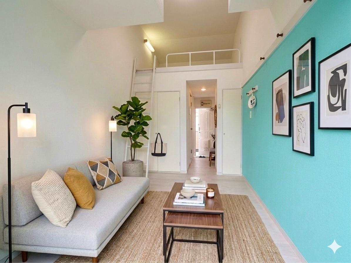 パレス井土ヶ谷 インテリア配置例1（居室）