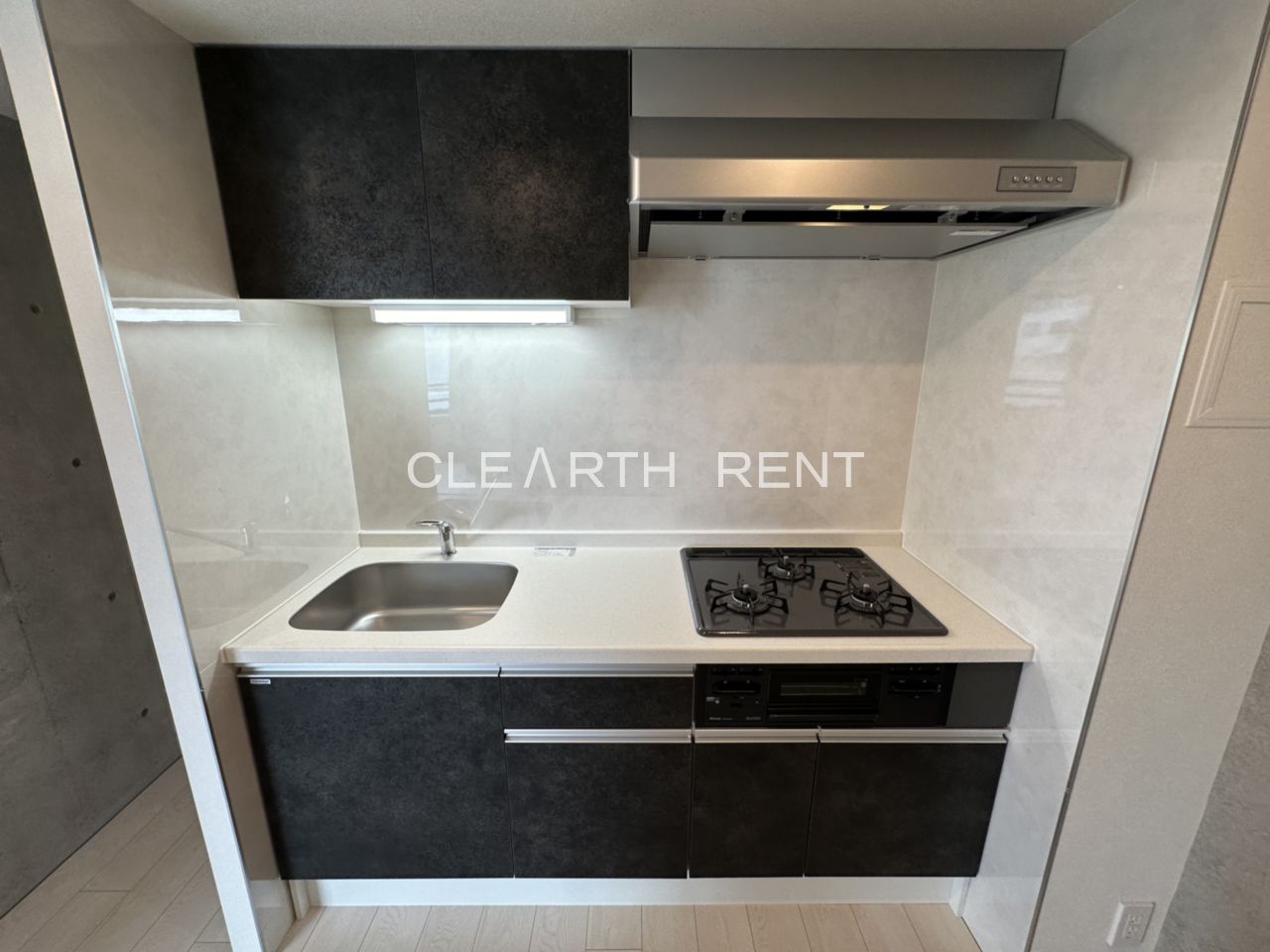 ＧＲＡＮ ＰＡＳＥＯ等々力4階 グリル付き3口ガスコンロのシステムキッチン