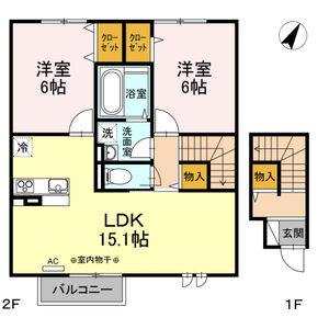 ファヴォーレ　A203号室 間取