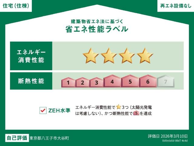 仮）八王子市大谷町アパート新築工事 省エネ性能ラベル