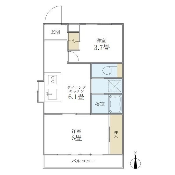 カーサグリーンプラザ1階 間取